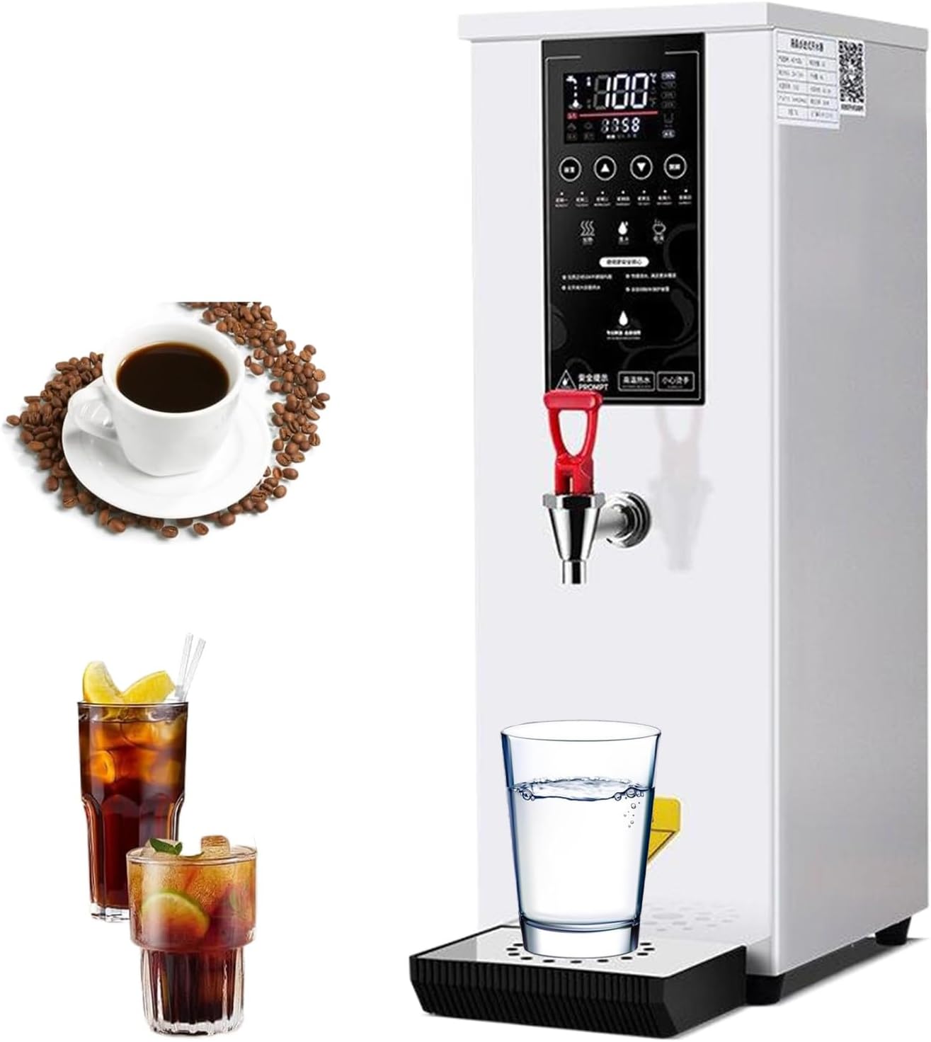 Hot Water Dispensers 25L for Home, 3000W Commercial Water Boiler and Warmer with LCD Touch Screen, Electric Water Heater,White