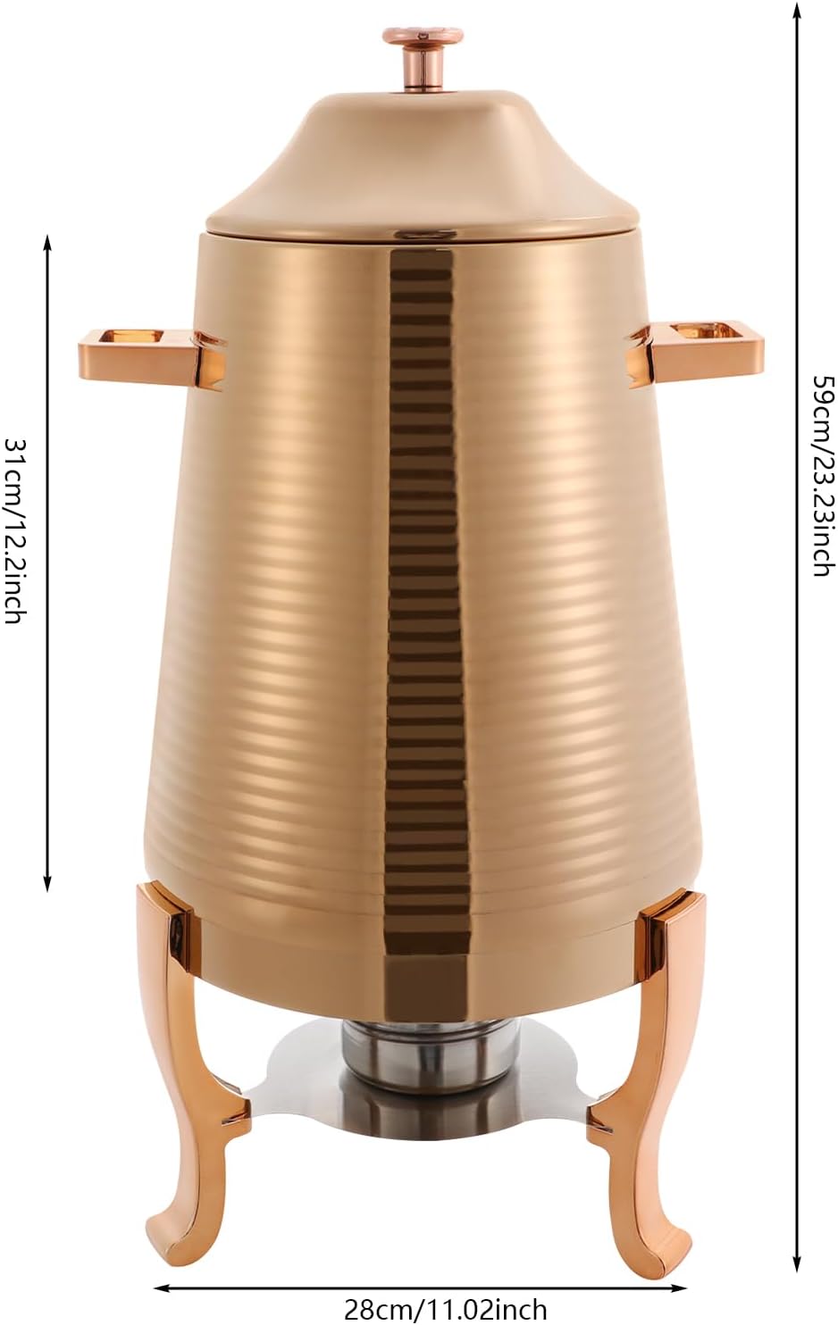 3.43Gal/13L Hot Water Urn, Stainless Steel Commercial Coffee Urn, Electric Hot Water Dispenser for Tea Milk, Industrial Coffee Maker with Stand and Spigot for Parties Catering (Rose Gold)