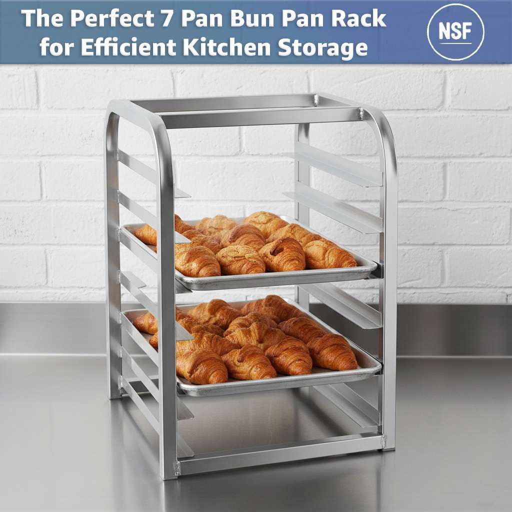 7 Pan Half Size Aluminum Baking Rack – Commercial Kitchen Bun Pan Rack for Cooling NSF