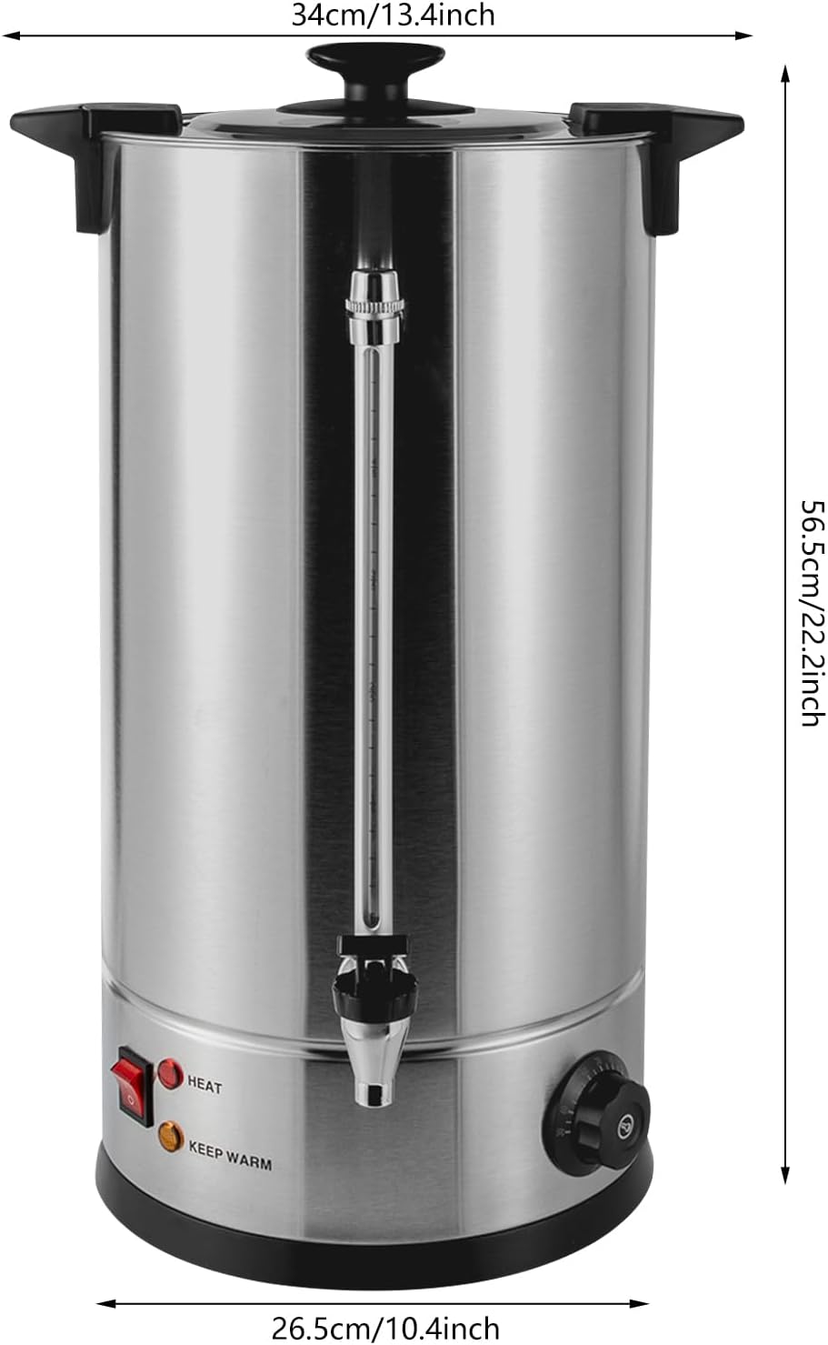 160 Cups Commercial Coffee Urn & Hot Beverage Dispenser,25L Electric Coffee Maker Hot Water Urn,Quick Brew,Stainless Steel Percolate Maker for Business,Party,Catering,Silver