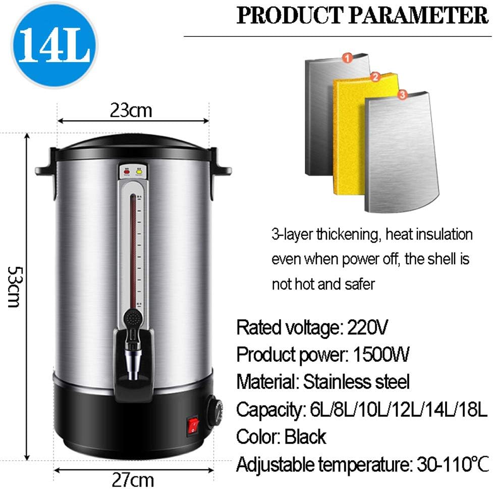 Drink Dispenser Drink Dispenser, Double Wall Beverage Dispenser Stainless Steel Insulated Drink Dispenser Electric Hot Water Urn for Heating Tea or Coffee Used for Milk Bar or Large Party
