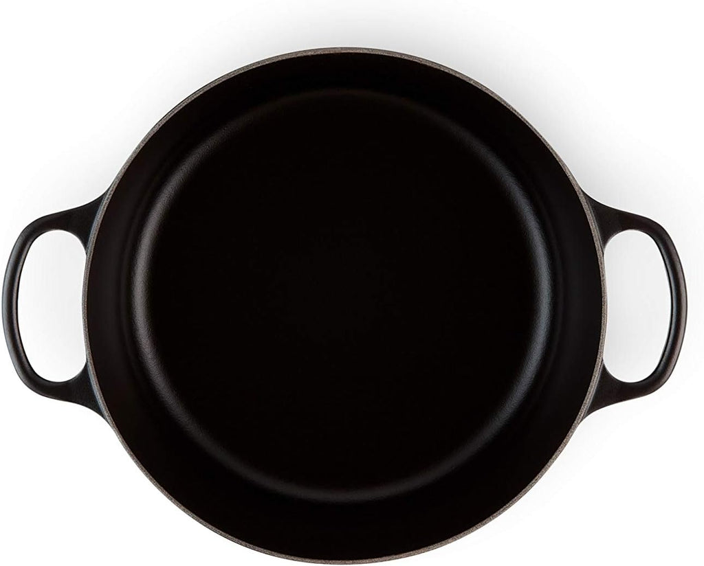 Le Creuset Signature Cast Iron Round Casserole, 30 cm - Matte Black Licorice