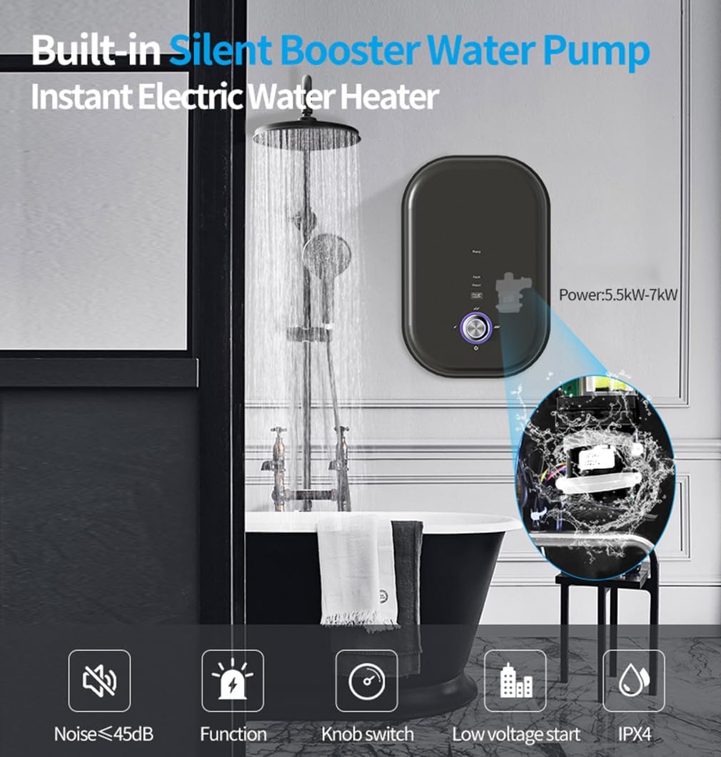 Electric Instant Hot Water Heater Shower Electric Tankless Shower Hot Water Faucet Kitchen Bathroom Instantaneous Water Heater Tap