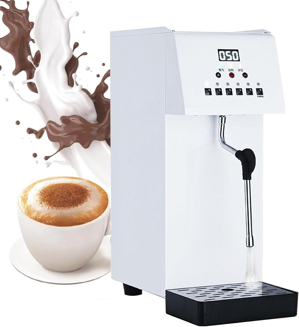 Automatic Milk Frother and Steamer, 2500W Electric Milk Frother and Steamer, Steam Boiling Hot Water Dispenser, 5-Temp Presets, Single 360° Steam Wands, 6l Stainless Steel Tank, LED Display