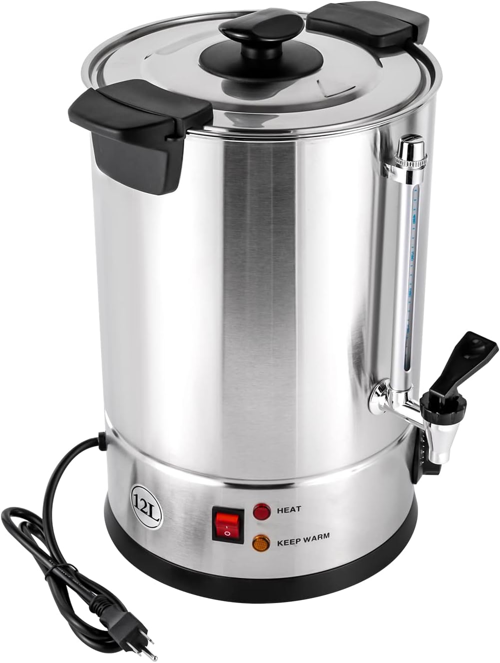 15L/3.96Gal Commercial Stainless Steel Coffee Urn, Electric Hot Water Dispenser, Quick Brewing Coffee Maker for Home, Office, Parties and Events