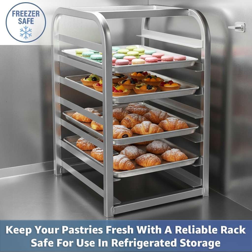 7 Pan Half Size Aluminum Baking Rack – Commercial Kitchen Bun Pan Rack for Cooling NSF