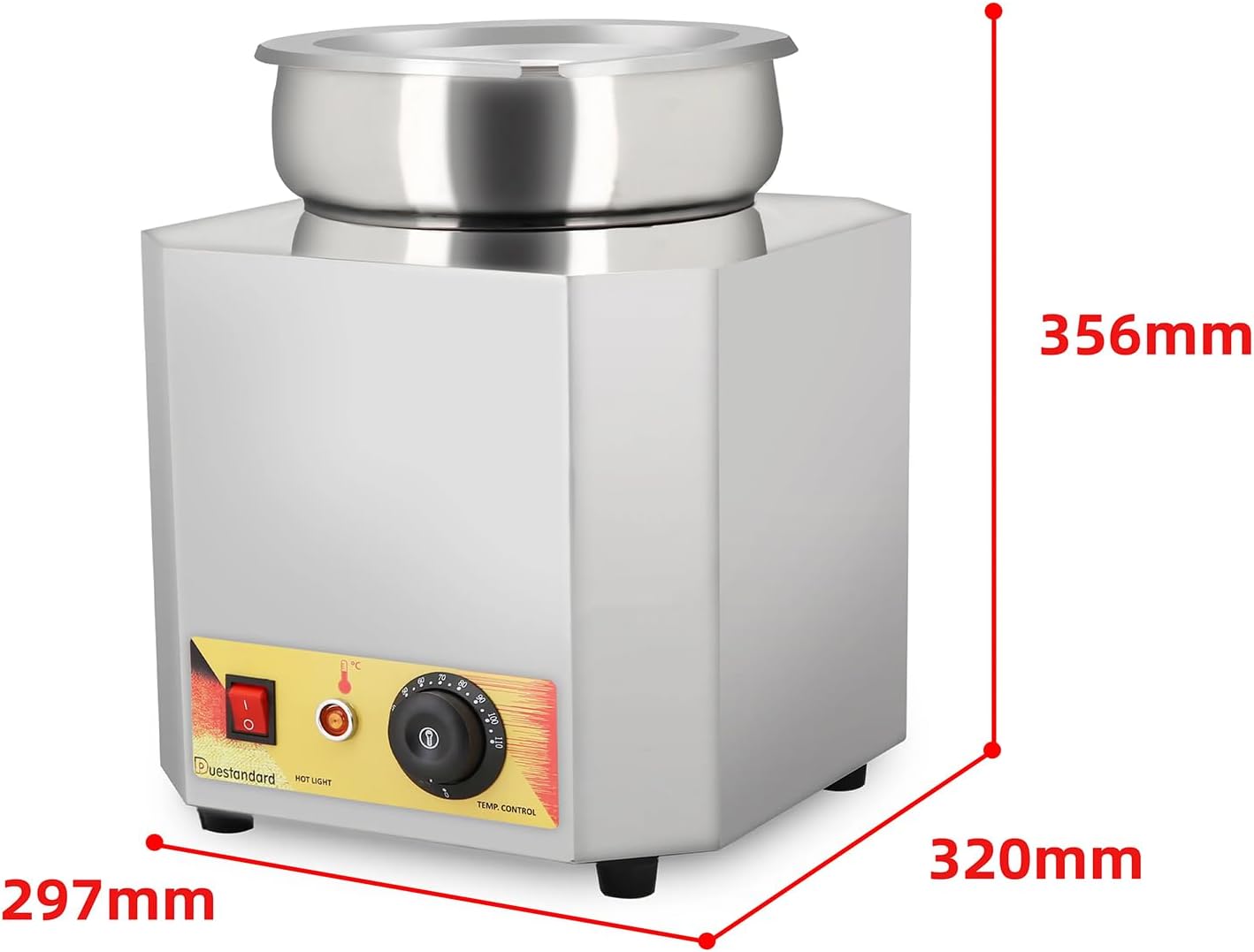 Commercial Hot Fudge Warmer, Electric Cheese Dispenser with Indicator Light, Adjustable Temperature Range and 5L Large Capacity, Removable Pump Head and Easy to Cleaning, for Kitchen, Cake Shop