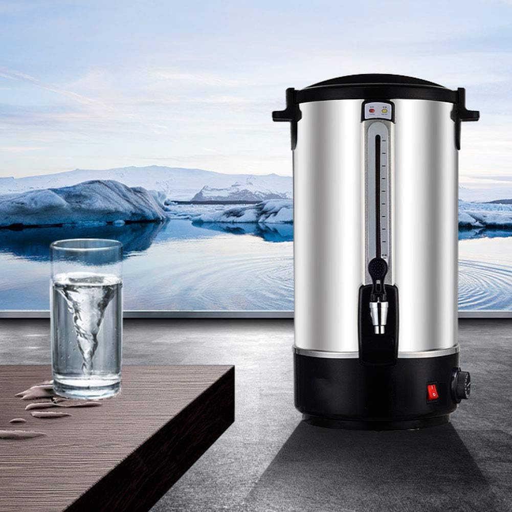 Commercial Electric Hot Water Boiler and Warmer, Stainless Steel Insulated Barrel Double Walled Beverage Dispenser with Spigot (8L)