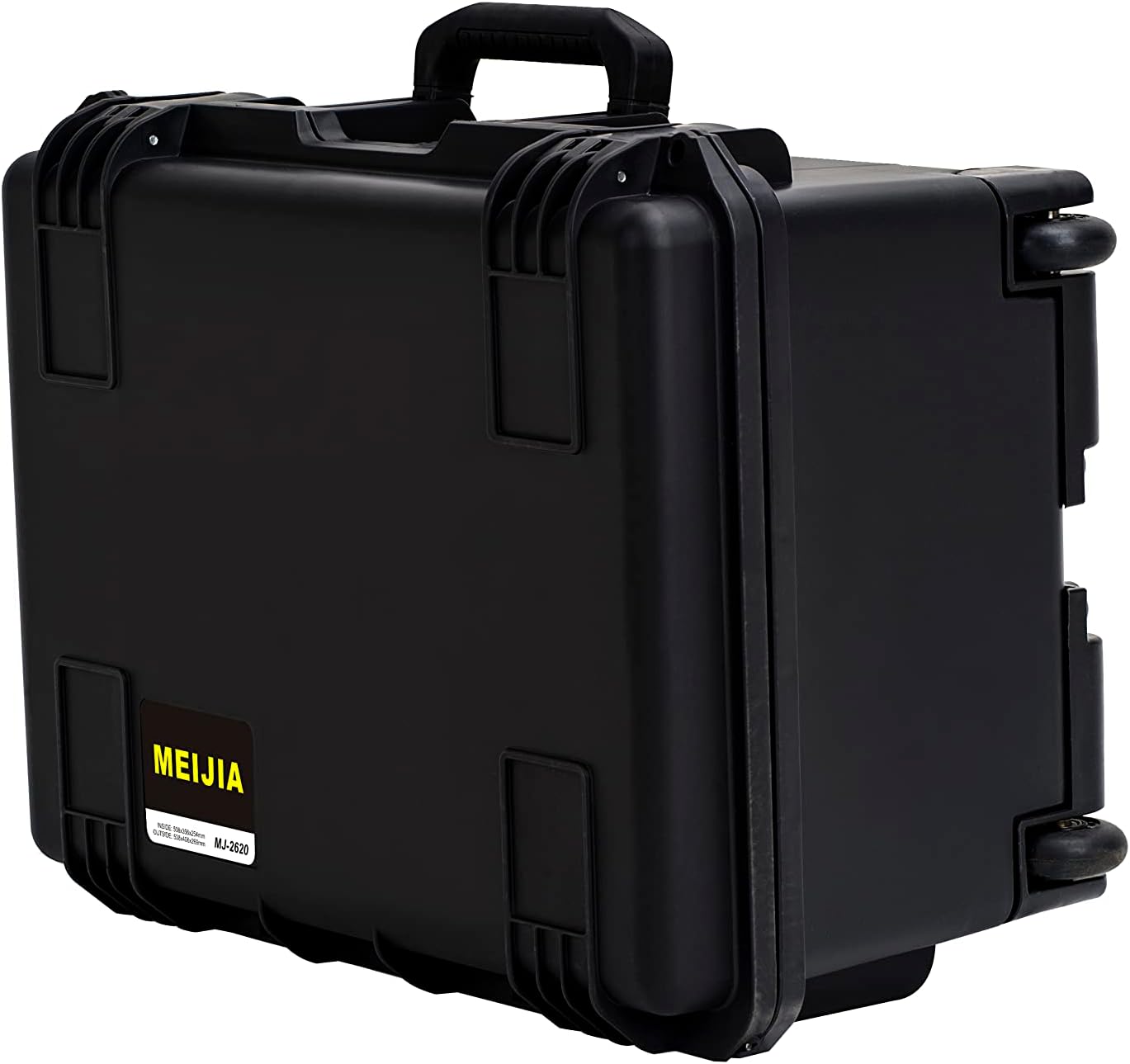MEIJIA Portable All Weather Waterproof Rolling Hard Case,Camera Case with Customizable Fit Foam,Lightweight design with pull handle and wheels,21.2'x16'x10.51',Black