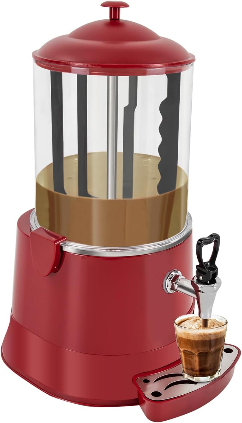 10L/2.64Gal Hot Chocolate Melting Machine,400W Electric Commercial Drinking Hot Chocolate Dispenser with Premium Faucet,86-194℉ Tabletop Beverage Warmer for Heating & Mixing Chocolates Coffee Milktea