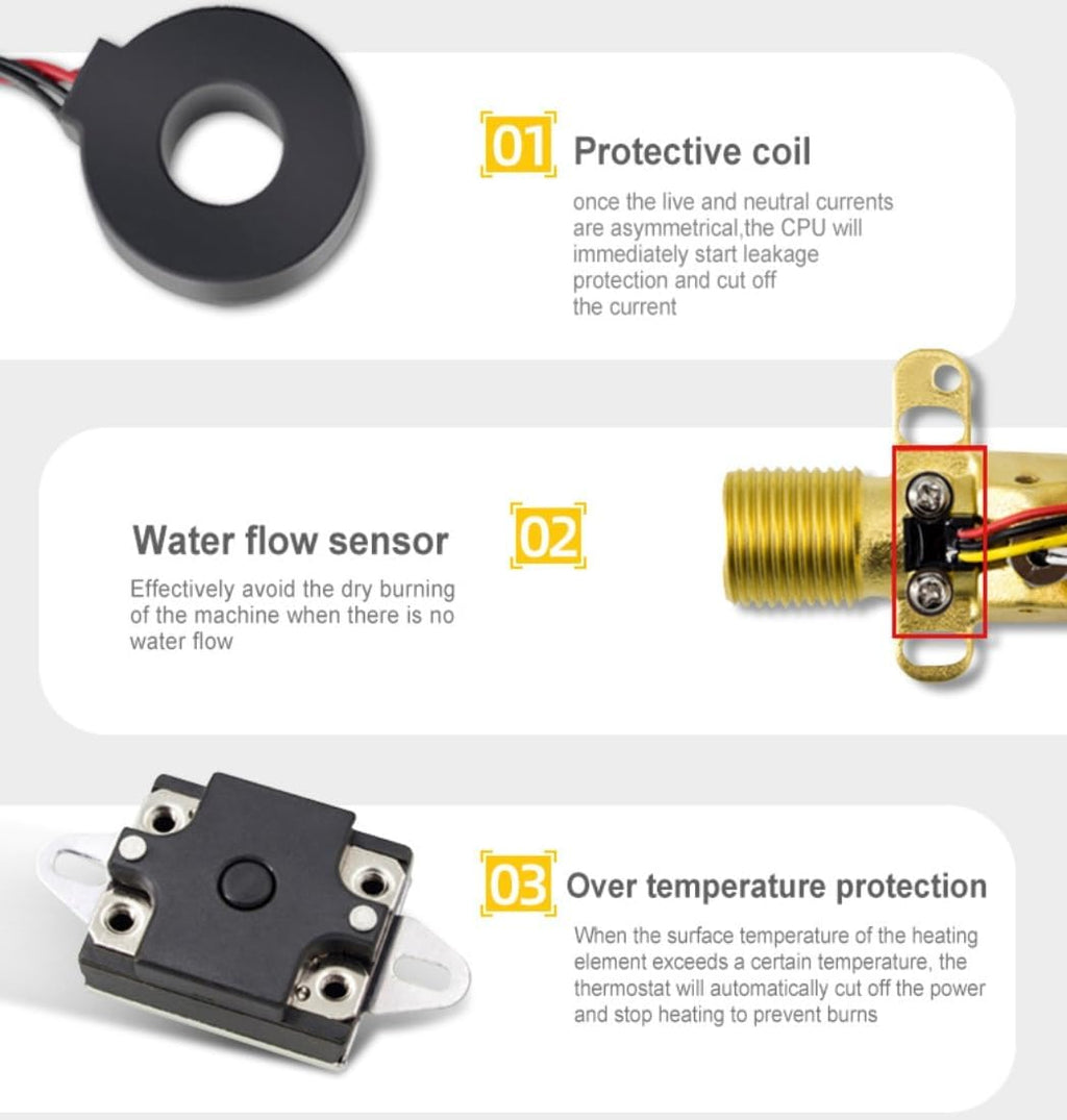 Electric Instant Hot Water Heater Shower Electric Tankless Shower Hot Water Faucet Kitchen Bathroom Instantaneous Water Heater Tap