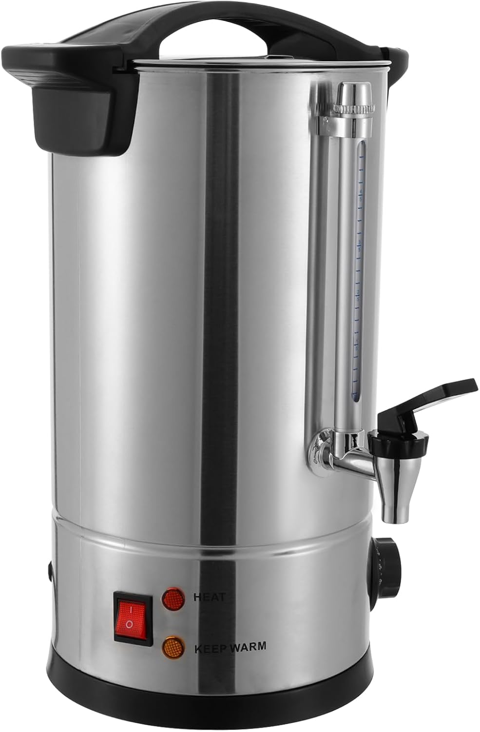 DYRABREST 10L Commercial Coffee Urn Stainless Steel Electric Coffee Maker with Temperature Control 86-230°F & Auto Keep Warm, Hot Water Dispenser for Party Church Office Restaurant, Silver (25L)