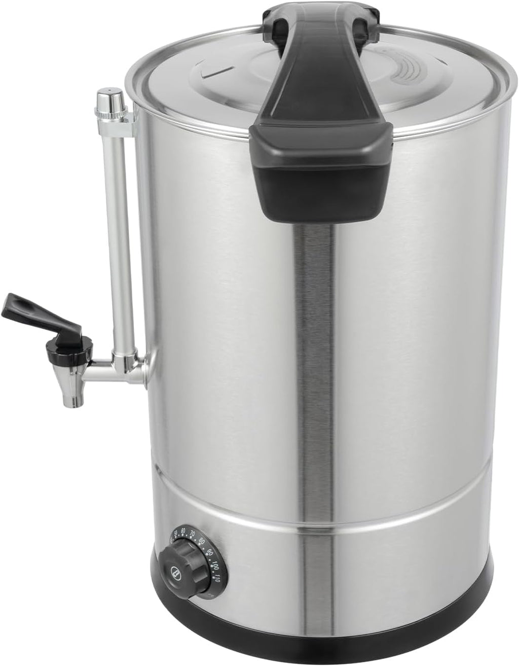 DYNAMI 2.4 Gal Large Hot Beverage Dispenser Electric,304 Stainless Steel Insulated Beverage Heater Coffee Urn with Heating,Hot Cocoa Dispenser for Parties w/Stainless Filter,for Tea,Milk,Cocoa