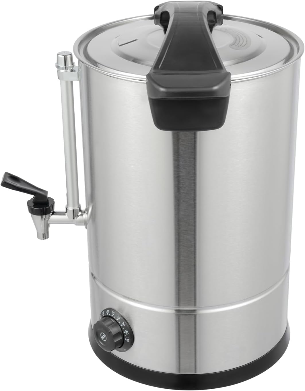 DYNAMI 2.4 Gal Large Hot Beverage Dispenser Electric,304 Stainless Steel Insulated Beverage Heater Coffee Urn with Heating,Hot Cocoa Dispenser for Parties w/Stainless Filter,for Tea,Milk,Cocoa
