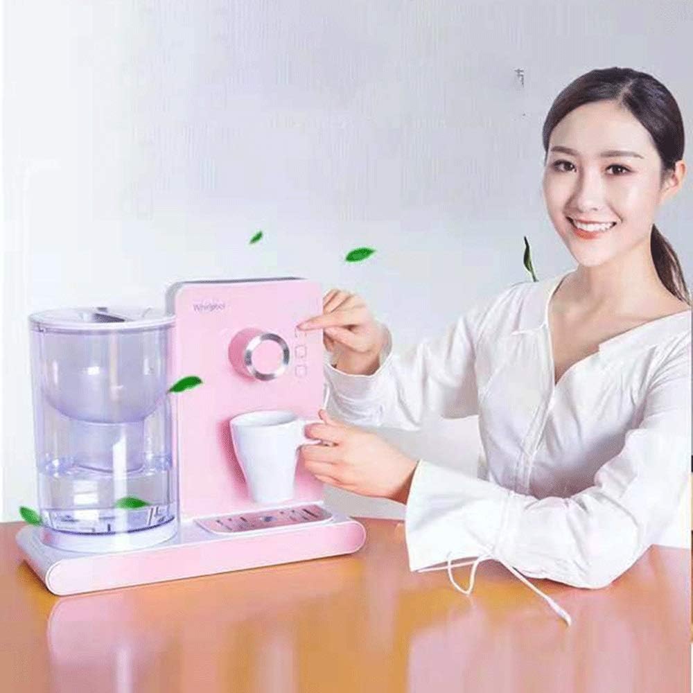 Home Instant Heating Desktop Water Machine 3 Second Hot Instant Water Dispenser with 5 Levels Temperature Control for Office Home Dorm (Pink)