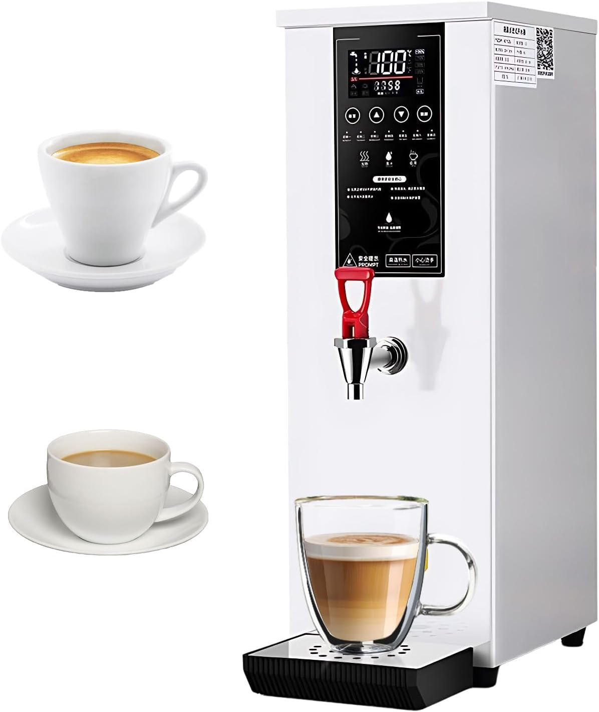 SHAHRYAR Water Boiler Eletric Commercial Hot Water,Commercial Electric Hot Water Dispenser Boiler 3000w,Smart Led High-Definition LCD,30% Energy Savingfor Restaurant, Home White