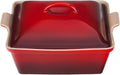 Le Creuset Stoneware Heritage Covered Square Casserole, 2.5 qt. (9'), Cerise