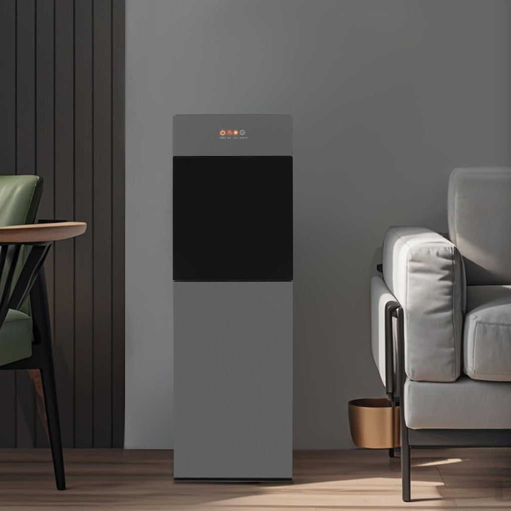 Bottom Loading Water Cooler Dispenser, 500W Hot and Cold Water Cooler with 3 Temperature Settings - Hot Cold & Room for Max.5Gal Bottles, Office Drinking Machine, Home Use YJSTD-51 Gray