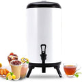 Urn Boiler Hot and Cold Water Dispenser Stainless Steel Tea Hot Water Bottle with Faucet Portable Handle Large Capacity Sealing for Catering Office Hotels Party (Color : White, Size : 8L)