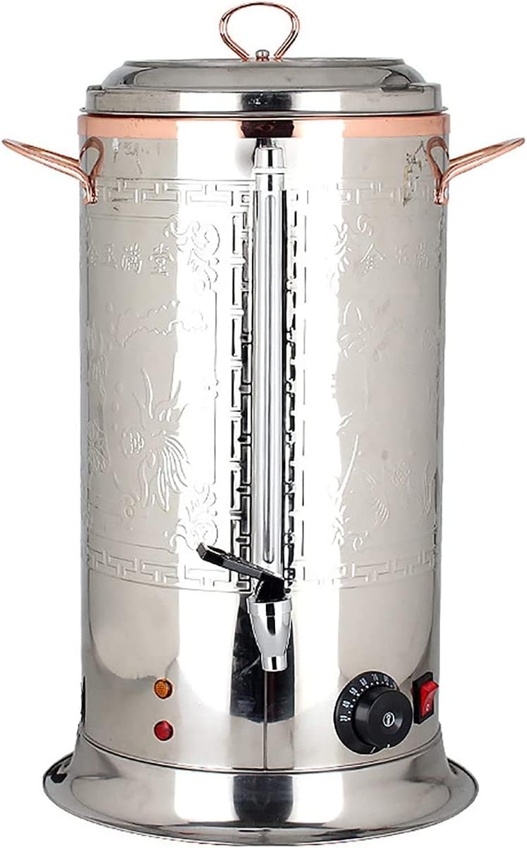 Hot Water Boiler Dispenser Tea Urn, Catering Boiler with Water Gauge & Automatic Temperature Control, for Brewing Commercial Office Home Party,Brass,19.2L