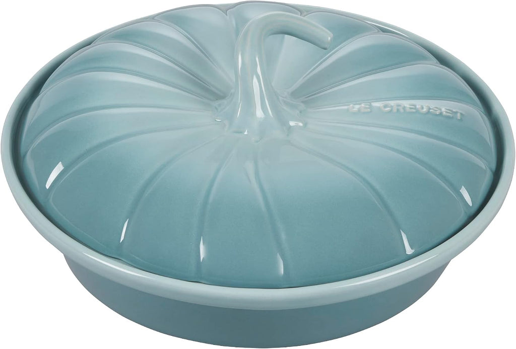 Le Creuset Stoneware Figural Pumpkin Baker with Lid, 9', Sea Salt