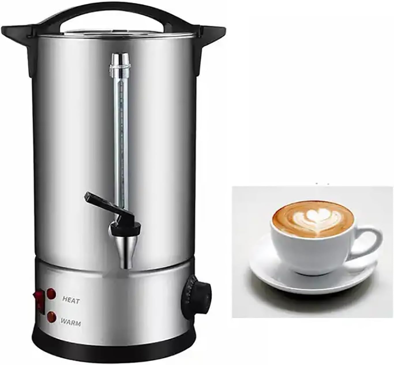 McbeAn Hot Water Dispenser, 25L Stainless Steel Electric Hot Water Boiler with Water Gauge Display, Full Chassis Heating, Anti-Dry Protection, Double-Layer Barrel Wall, for Home Commercial