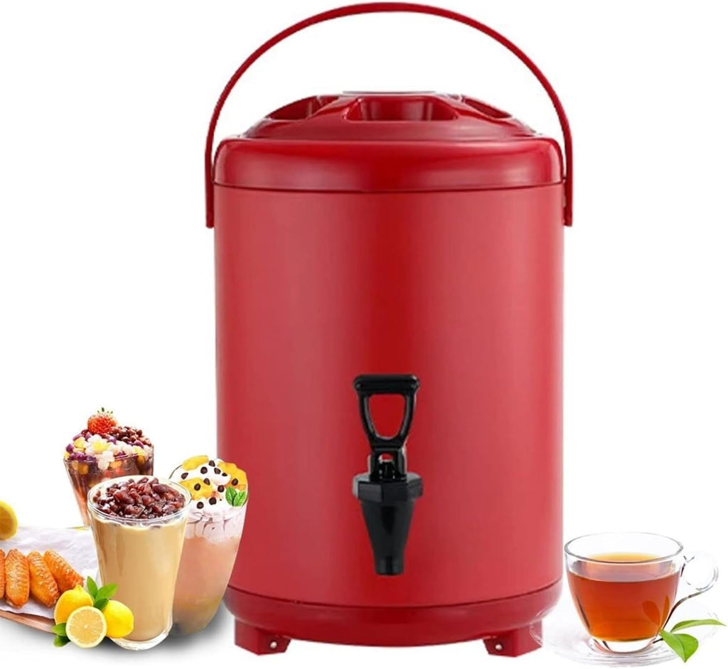 Urn Boiler Hot and Cold Water Dispenser Stainless Steel Tea Hot Water Bottle with Faucet Portable Handle Large Capacity Sealing (C 8L)