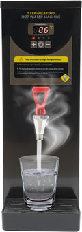 8L Tap-Operated Hot Water Dispenser 110V Heater Warmer,Temperature Control 86°F - 212°F for Coffee Boba Tea Shop Office(Black)