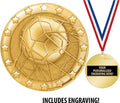 Crown Awards Soccer Medal, 2' Shiny Gold Soccer Medals for Kids with Free Custom Engraving Prime