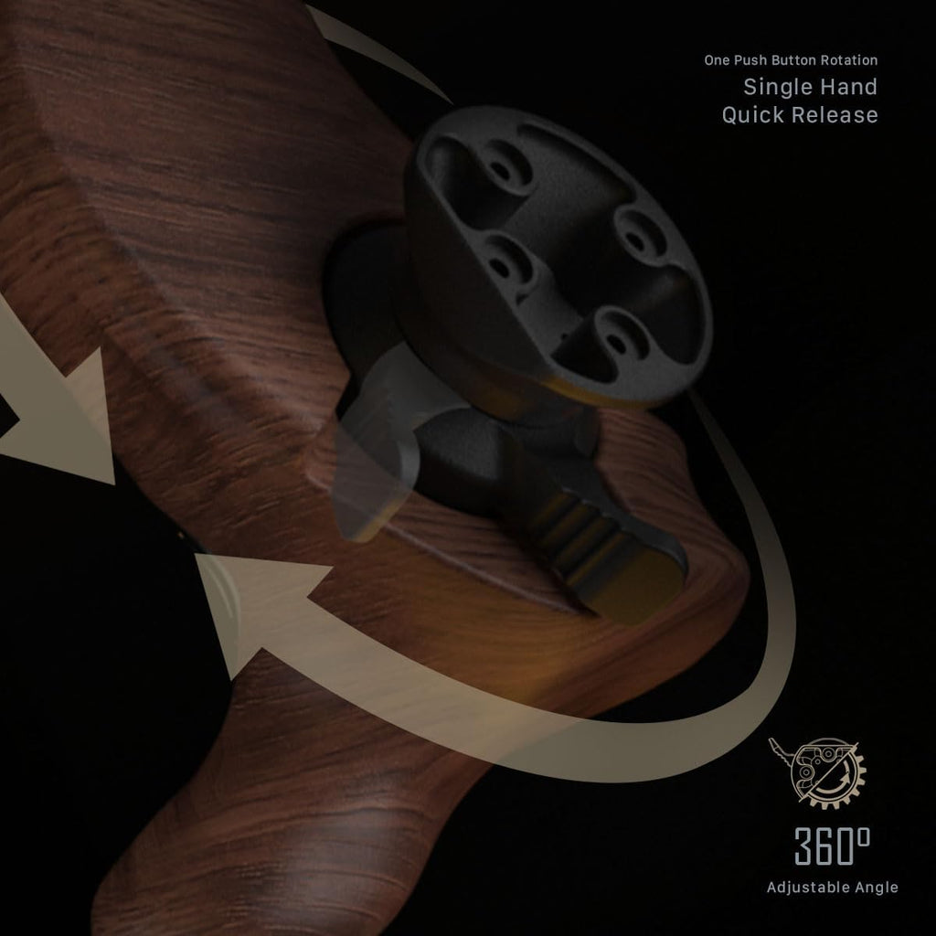 Tilta Advanced Side Wooden Handle | Black Walnut Wood & Aluminum Alloy Build | Quick Release Button TA-AWH8-R-B (VIII - NATO Rail - Right) (1/4-20' with Locating Pins - Type XI)