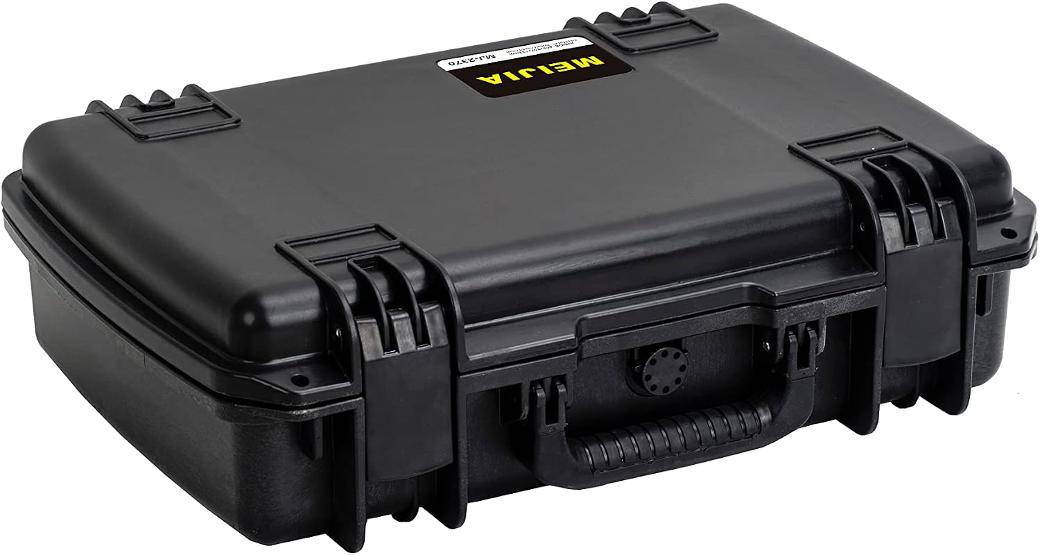 MEIJIA Premium Waterproof Hard Compact Camera Case with customizable fit foam,Full Protection with Light&Convenient Design,20.01'x14.7'x5.75',Elegant Black