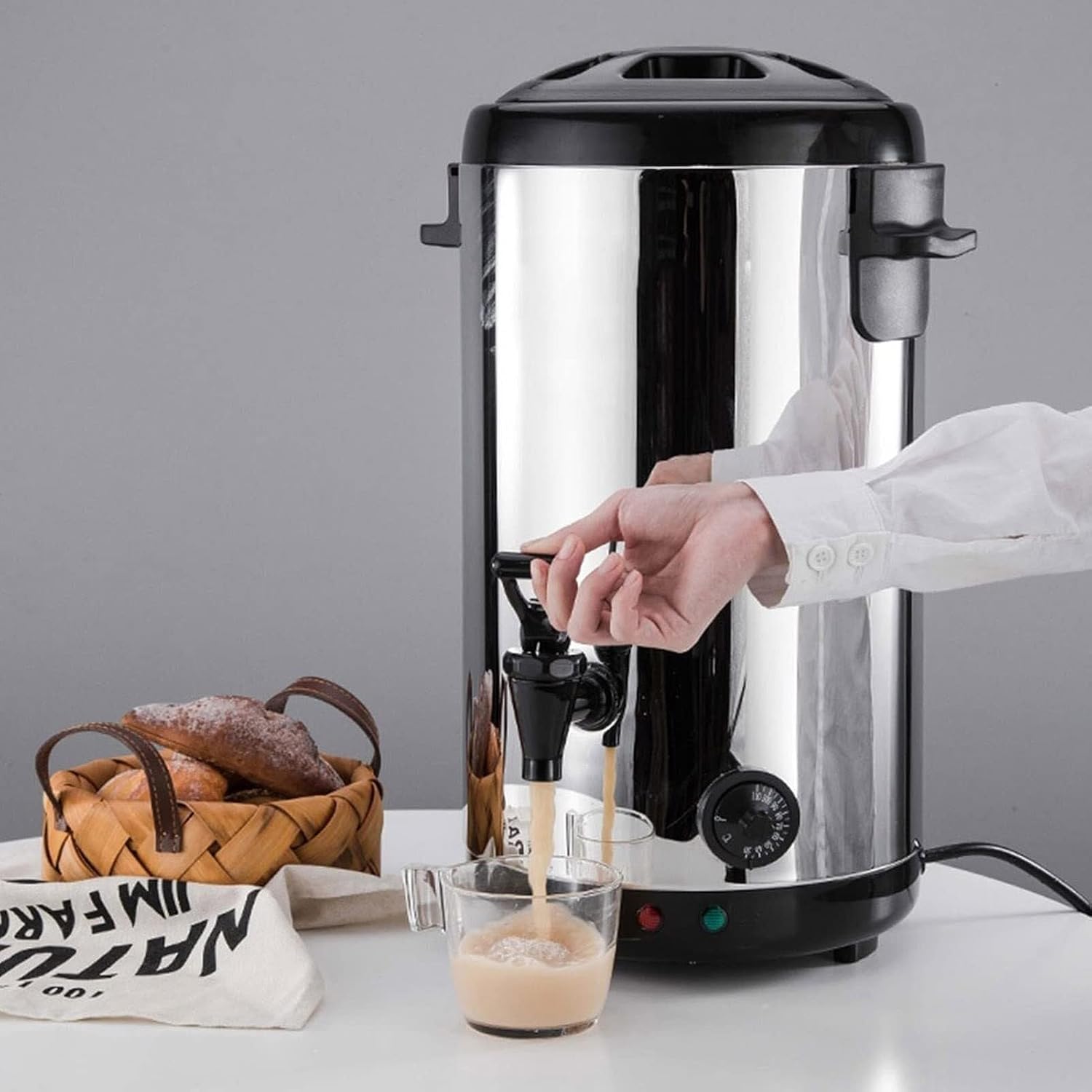 8L Thermo Pot Electric Water Boiler with Spigot, Adjustable Temperature 30-110℃, Hot Water Dispenser for Coffee, Tea, Buffet Parties