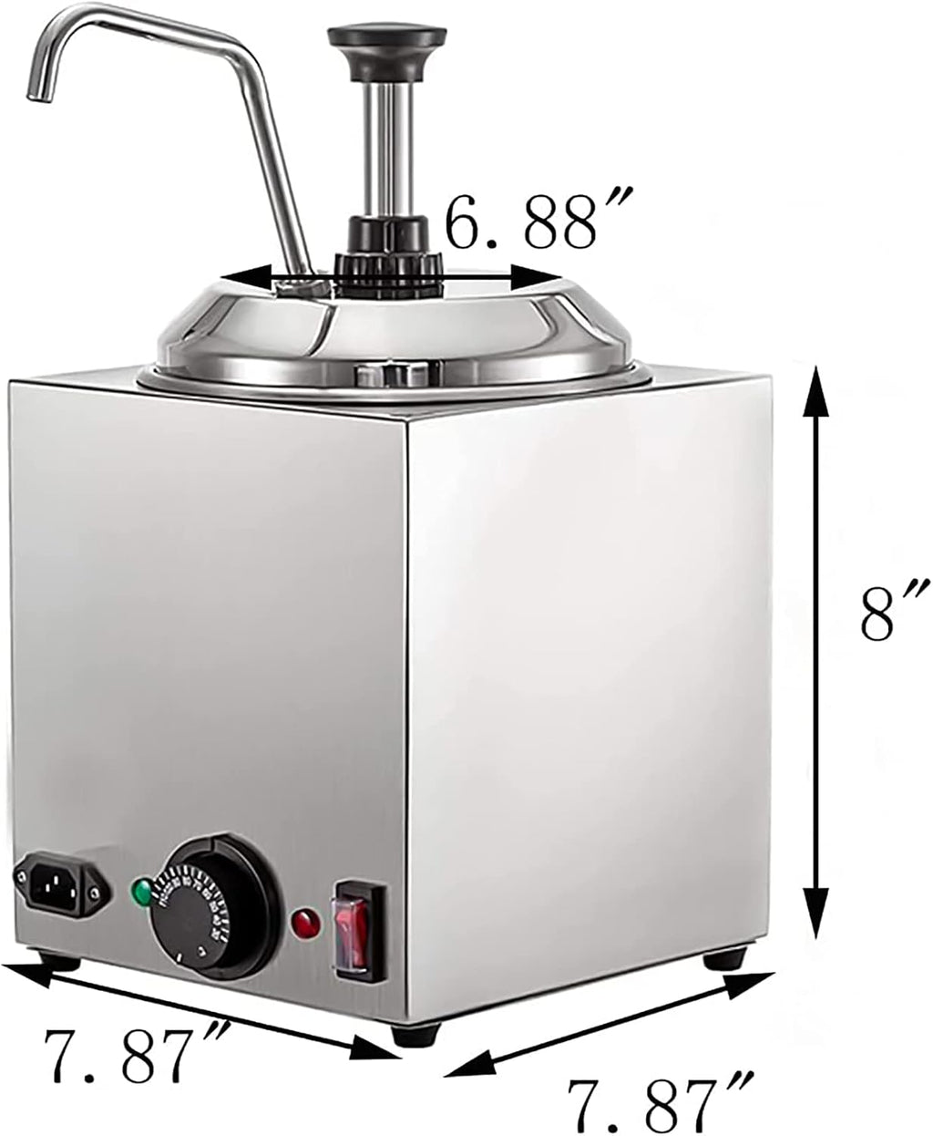 Cheese Dispenser with Pump,2.5L Capacity Hot Fudge Warmer, 800W Electric Hot Fudge Dispenser,10/20/30ML Automatic Cheese Dispenser for Hot Fudge Cheese Caramel (Single Head)