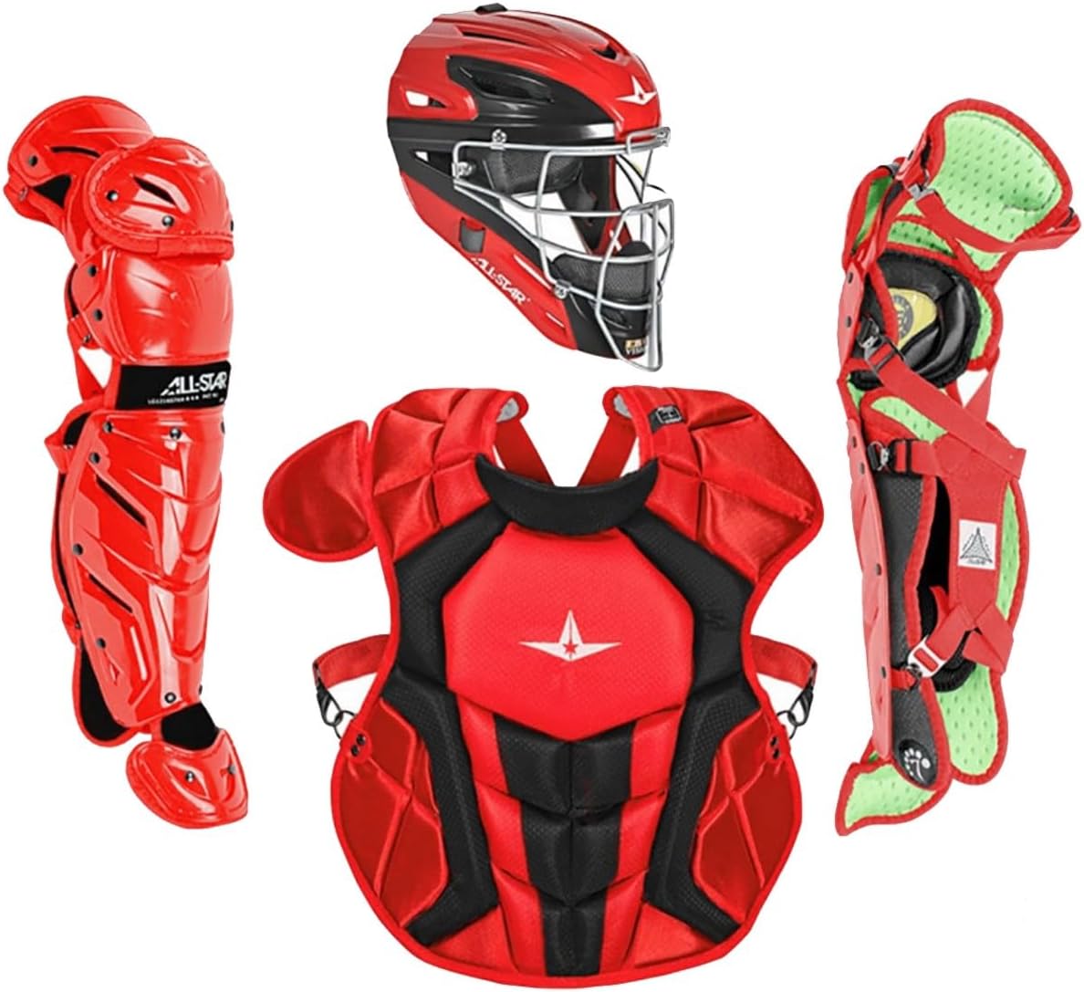 All-Star S7 Axis Ages 9 to 16 - Baseball Catching Equipment Kit (Includes Helmet, Chest Protector, Leg Guards), Meets NOCSAE