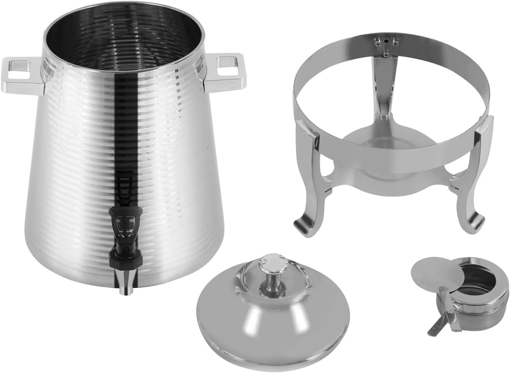 13L Stainless Steel Beverage Dispenser with Stand, Dual Heating Hot Drink Dispenser with Temperature Control, Electric & Heating Juice Container for Hot or Cold Drinks, Buffet, or Catering Use