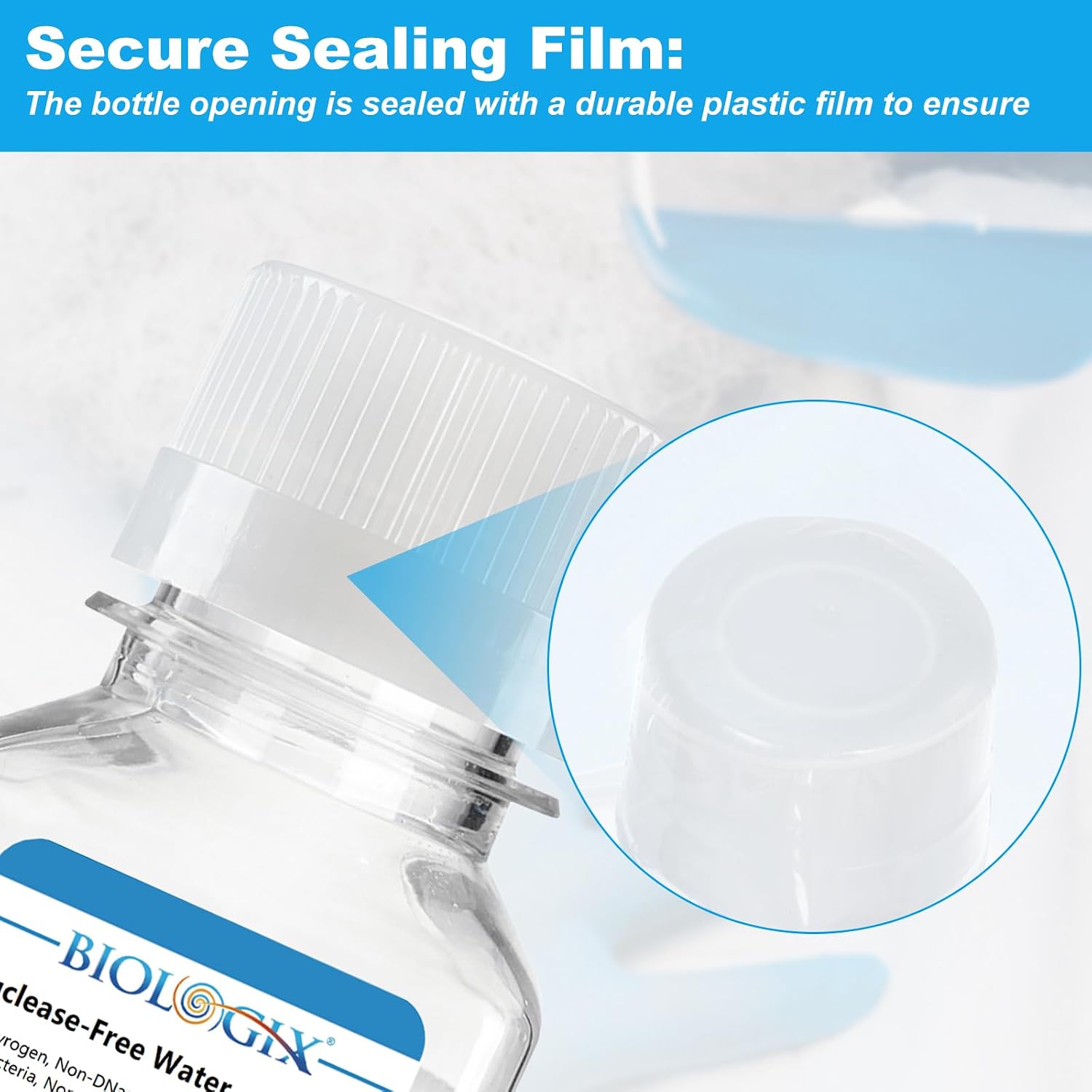 Ultra Pure Water, Nuclease Free Water Molecular Biology Grade, Sterilization, DNase, RNase, Protease, Endotoxins (Pyrogen) Free, PCR/RT-PCR Certified, 100ml/Bottle, 60 Bottles/Case
