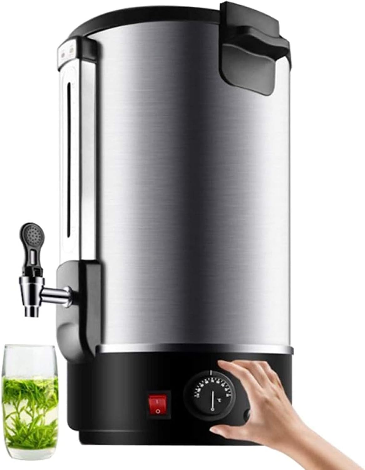 Commercial Hot Water Urn Dispenser For Office, Coffee Catering Pot Ideal For Party Chocolate Beverage, Double Wall Stainless Steel Insulation Bucket Milk Tea Shop (Size : 6L)