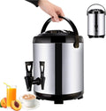 304 Stainless Steel Hot Water Dispenser Kettle Boiler Warmer Coffee Urn with Cover and Spigot Milk Tea Bucket Insulated Barrel for Hot Water Or Beverage(18L)