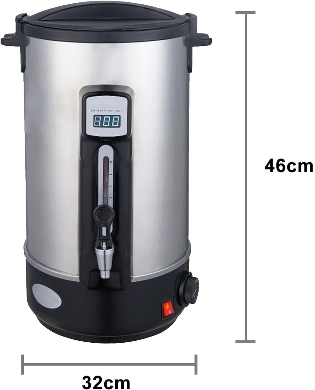 Electric Hot Water Dispenser, 12l Double Wall Insulation Water Maker, 30-110° Temperature Adjustable, Barrel Lid With Vent Hole, Drink Warmer For Catering, Office, Parties