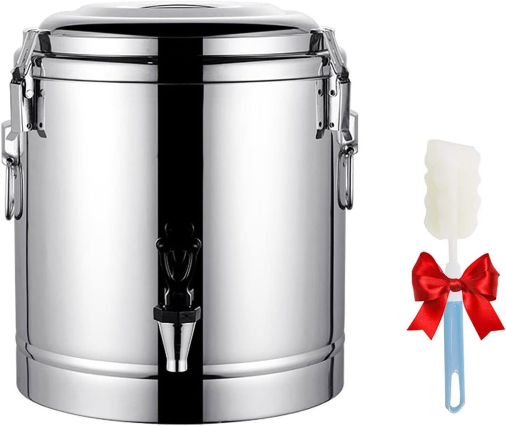 Drink Dispenser Beverage Dispenser Hot Water Dispenser Insulated for Tea, Tea Ice Bucket Beverage Warmers Drink Dispenser Stainless Steel Urn for Coffee Water for Parties buffets Hotels