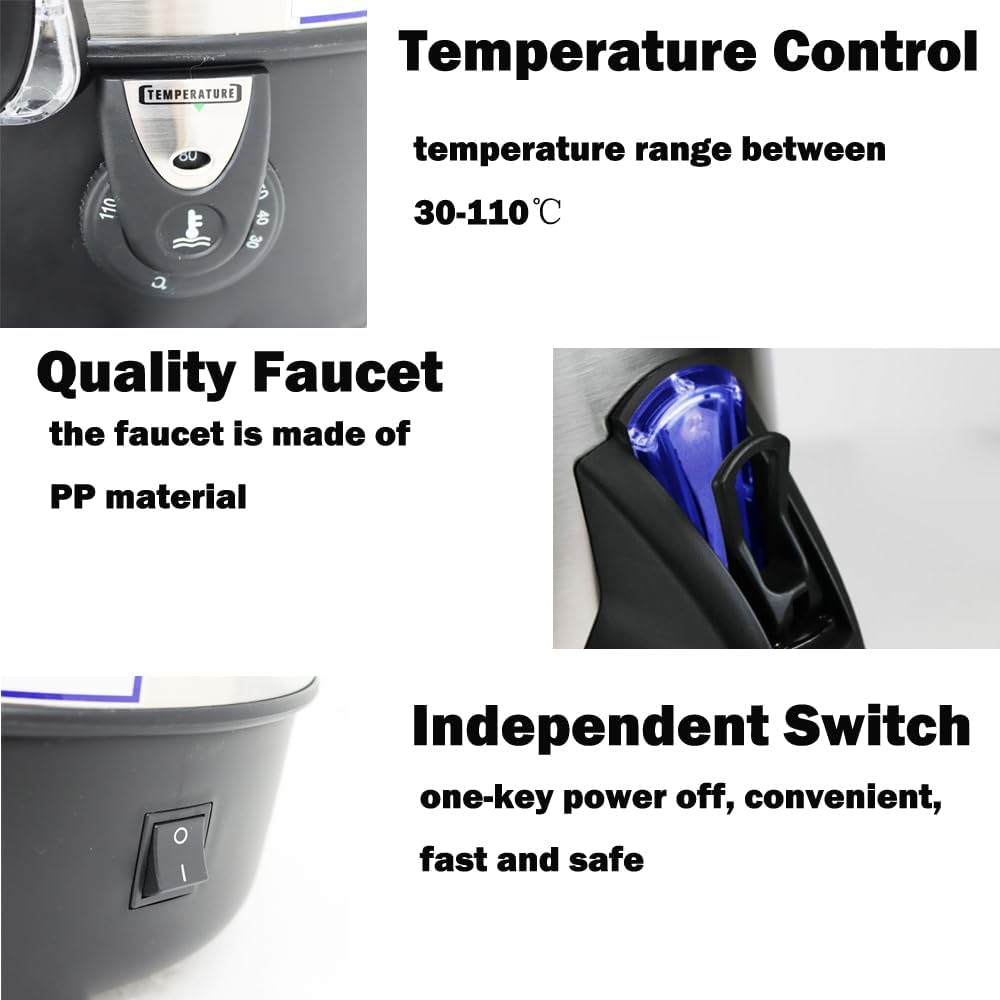 110V Stainless Steel Large Capacity Hot Water Dispenser Commercial Electric Water Boiler Office Kitchen Electric Kettle 6L