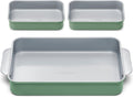 Caraway Nonstick Rectangle Baking Pan Set – 2x 9' x 6.5' & 1x 9' x 13' - Non-Toxic, PTFE & PFOA Free – Aluminized Steel Core – Deep Ceramic Baking Pan for Casseroles, Lasagna & More - Sage