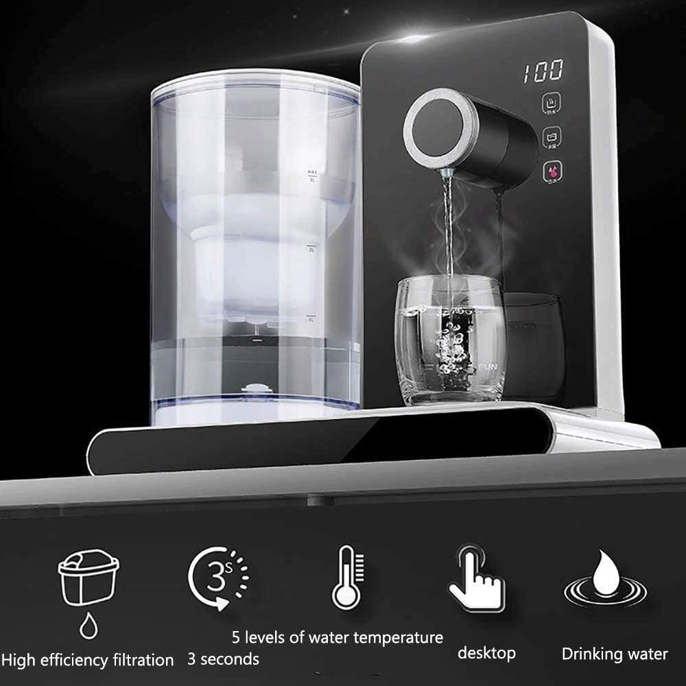 Home Instant Heating Desktop Water Machine 3 Second Hot Instant Water Dispenser with 5 Levels Temperature Control for Office Home Dorm (Pink)