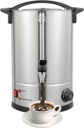 DYNAMI 2.4 Gal Large Hot Beverage Dispenser Electric,304 Stainless Steel Insulated Beverage Heater Coffee Urn with Heating,Hot Cocoa Dispenser for Parties w/Stainless Filter,for Tea,Milk,Cocoa