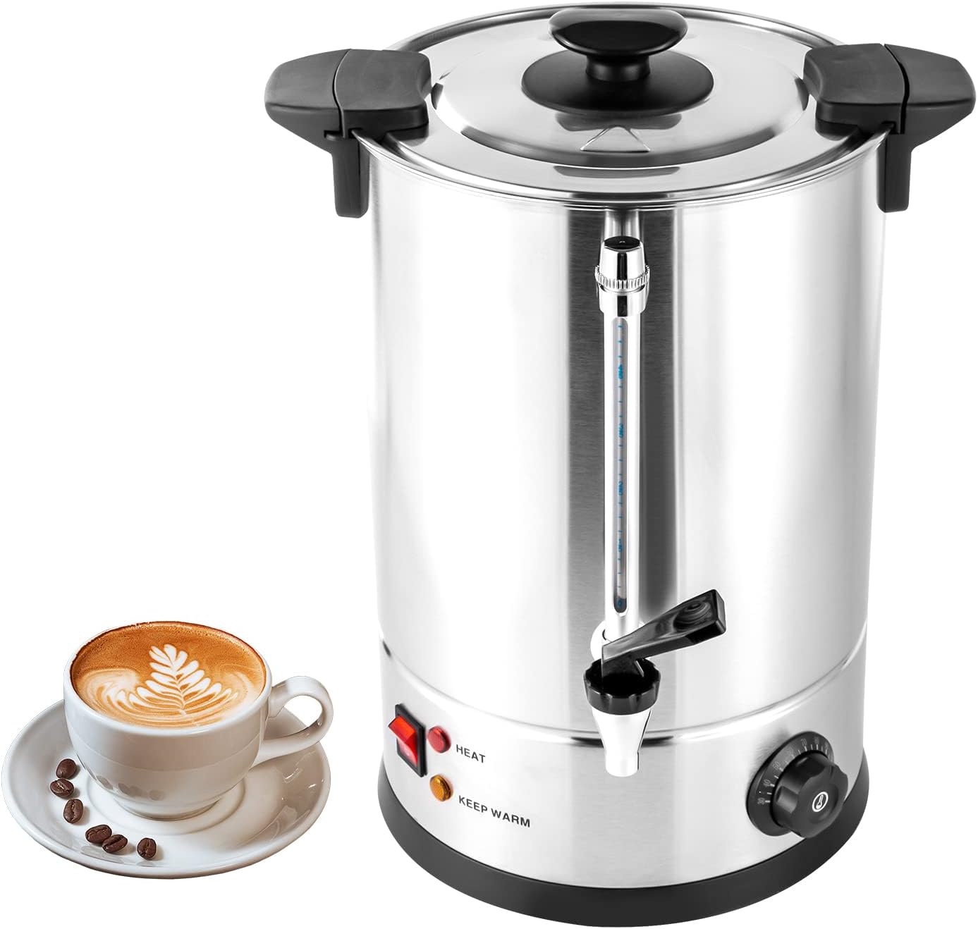 12L Commercial Stainless Steel Coffee Urn - Large Automatic Hot Water & Tea Dispenser for Home, Office, Party, Wedding - Durable & Efficient Beverage Server