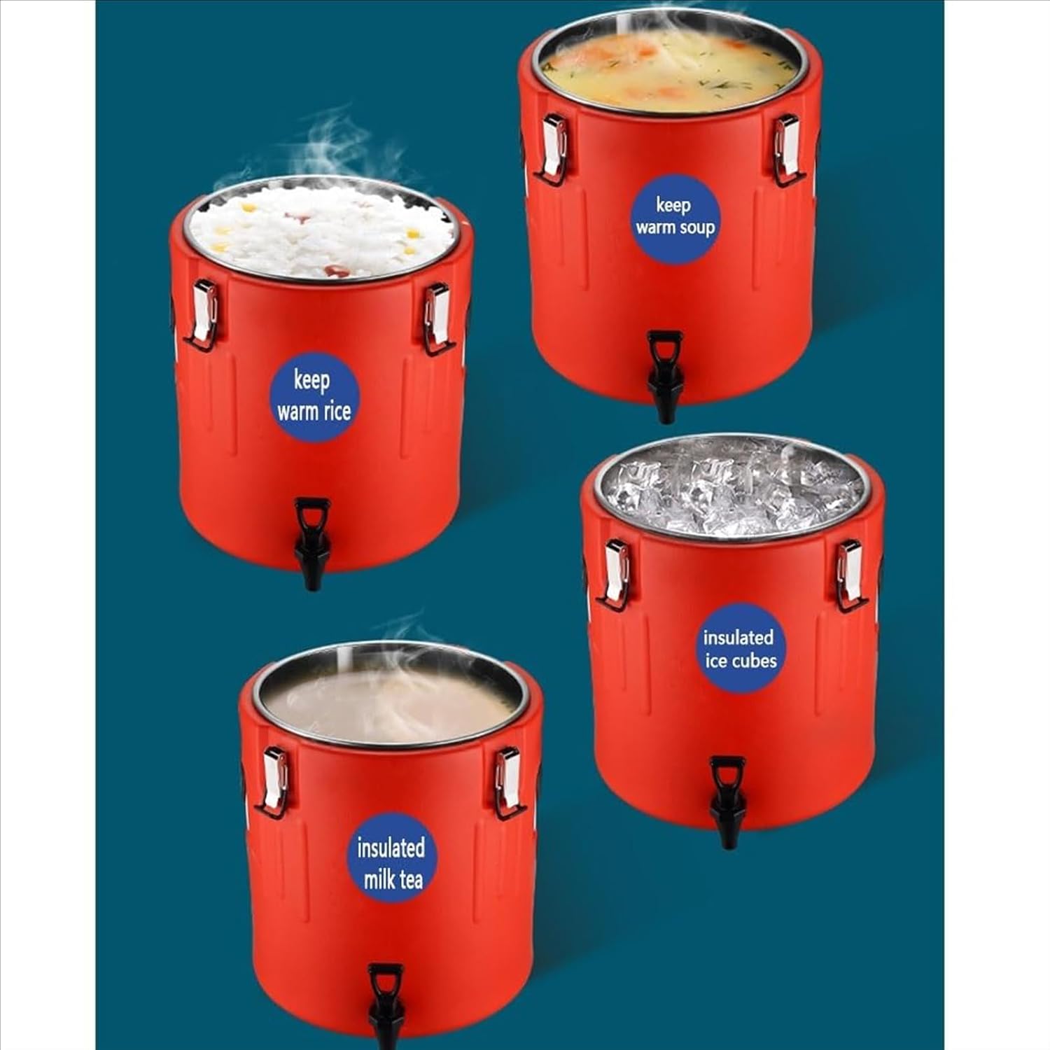10L-80L Hot and Cold Dispenser with Faucet Cover Stainless Steel Hot Water Kettle Catering Urn Hot Water Boiler Dispenser Commercial Coffee Urn Milk Tea Bucket Insulated Barrel (70L)