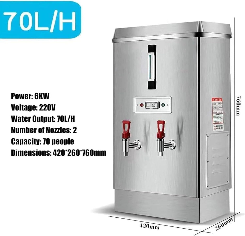 Commercial Stainless Steel Heater Water Boiler,70L/HAutomatic Hot Water Dispenser, With 2 Faucets,Rapid Heating & Automatic Keep Warm,for Catering Canteens Buffets Parties Factories Coffee Shops