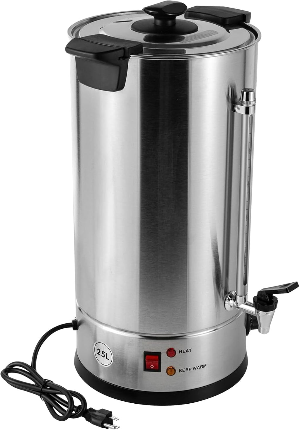 Commercial Coffee Maker, 25L/6.6Gal 110V 1.4KW Stainless Steel Coffee Urn Coffee Dispenser Hot Water Urn for Home, Party, Office, Wedding
