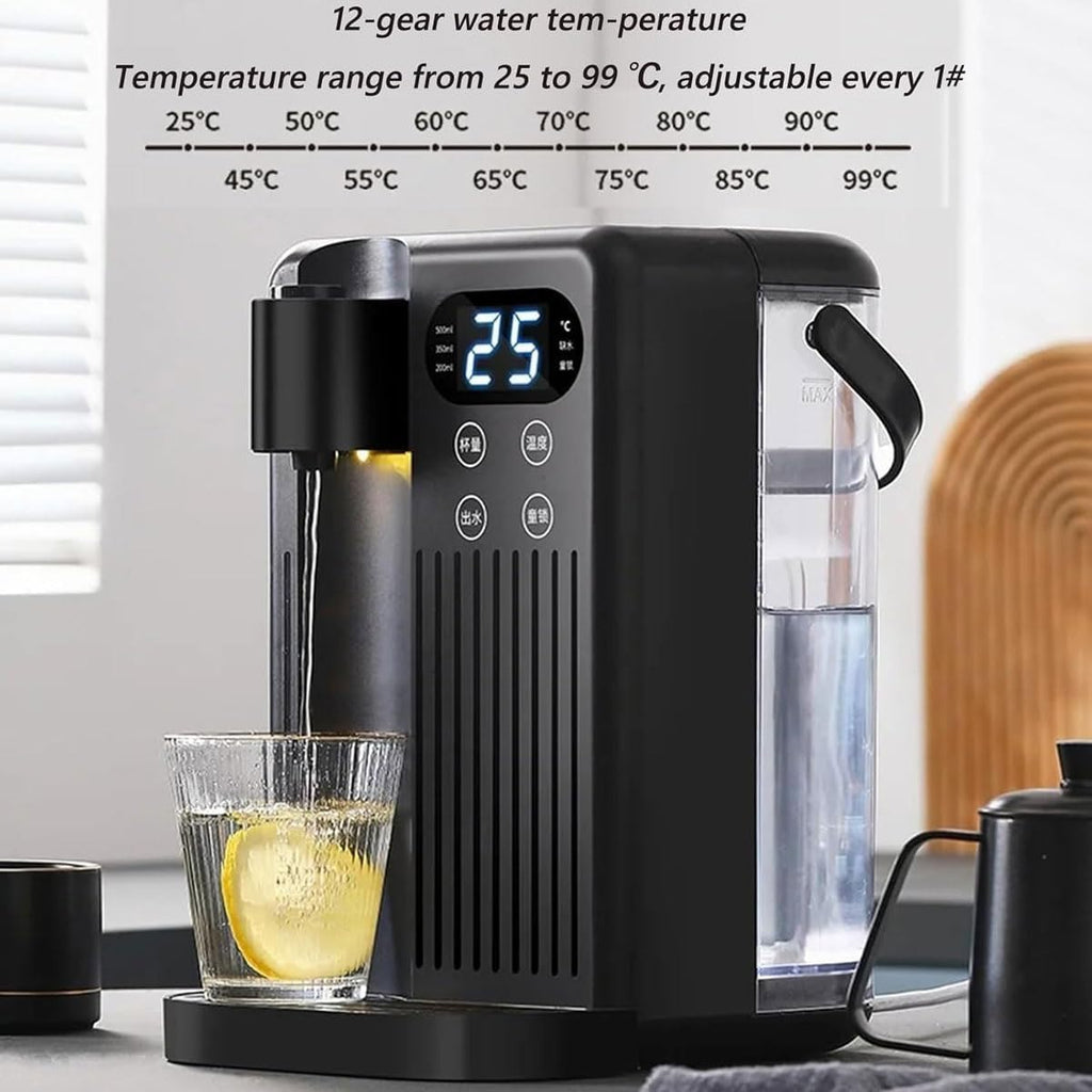 Electric Instant Hot Water Dispenser, 2000W Boiling Kettle with 3L Water Tank, 12 Gear Water Temperature and 8 Gear Water Volume Control, 3 Seconds Quick Heating Black,White