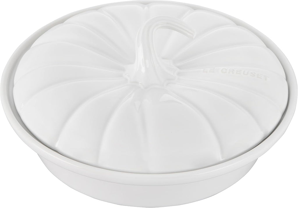 Le Creuset Stoneware Figural Pumpkin Baker with Lid, 9', White